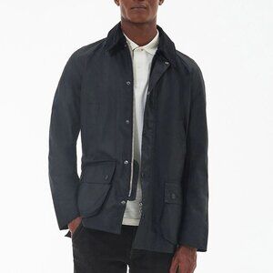 NWOT Barbour Ashby Waxed Jacket, M, Black/Classic